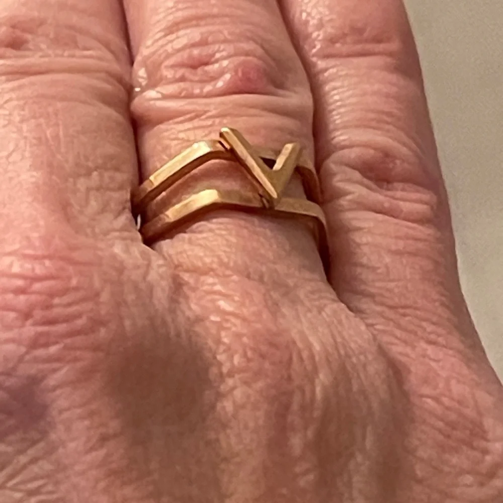 Gold Plated V Style Ring